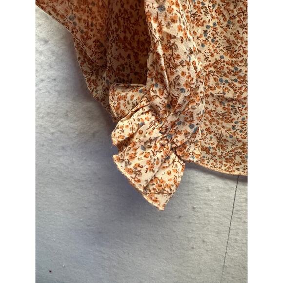 Lulus NWT Babydoll Fairy Sheer Blouse Long Sleeve Small Floral Swifty Coquette - Picture 5 of 9